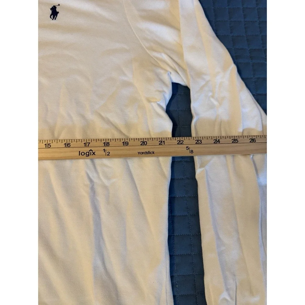 NWT Polo Ralph Lauren Polo Shirt Men XL White Long Sleeve Blue Pony 100% Cotton